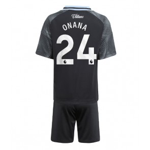 Aston Villa Amadou Onana #24 Segunda Equipación Niños 2025-26 Manga Corta (+ Pantalones cortos)